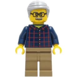 Lego® CTY1270 Figurine City, Homme Âgé, Chemise à Carreaux Et Cheveux Gris