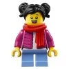 Lego® HOL189 Figurine City, Enfant Fille, Veste Noire, Cheveux Orange, Echarpe Rouge