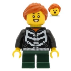 Lego® HOL207 Figurine City, Jeune Fille, Torse Imprimé Squelette